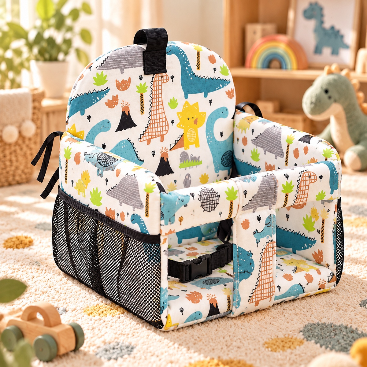 Siège confort bébé Bercée, motif Petits dinos